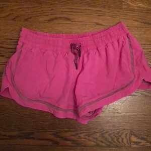 Hot pink Lululemon running shorts